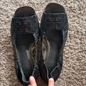 Tory Burch Black Leather Flats